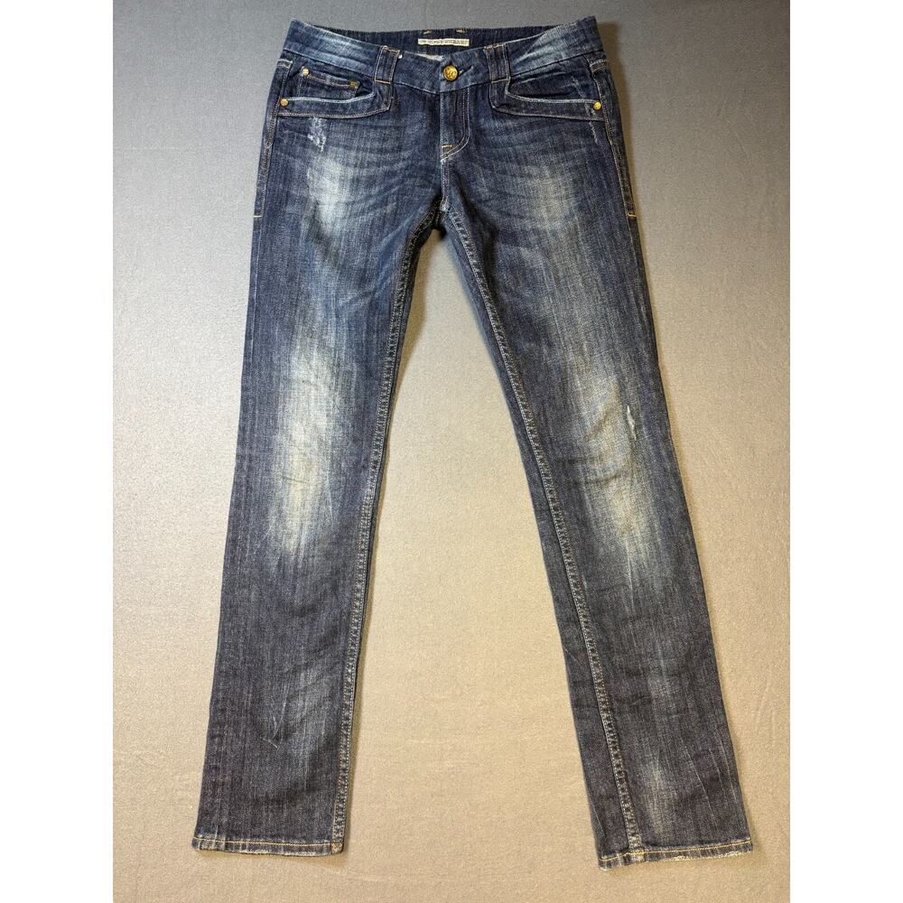 Anoname Jeans Sie 30 Dark Wash Jeans Straight Leg Faded Accents 32" Inseam